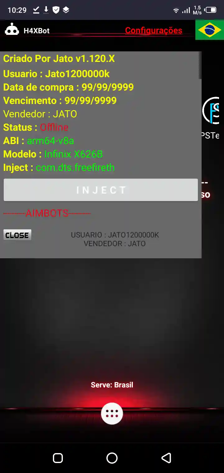 Free Fire Panel download screen